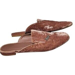 Joie Jadine Velvet Mules Blush Color Size EU 39 Embellished 'Love' and Bee Pins